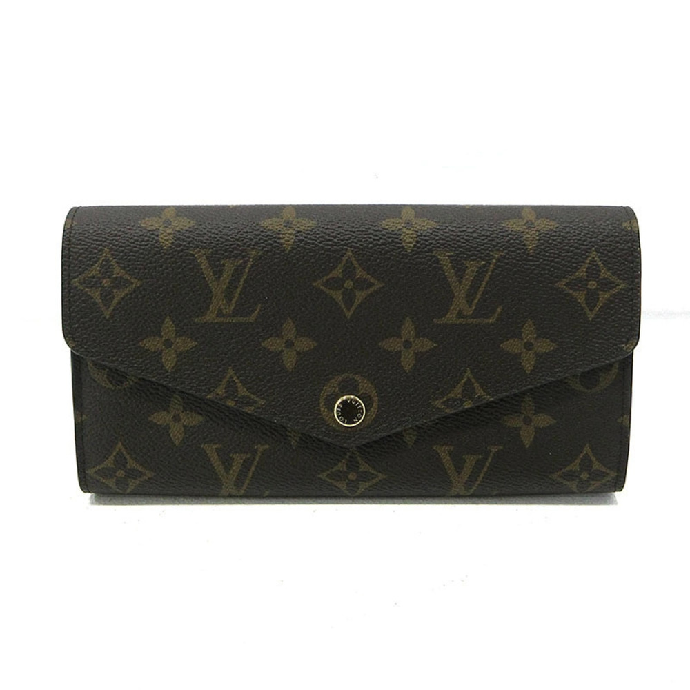 LOUIS VUITTON Monogram Portefeuille Sarah Bi fold Long Wallet Brown
